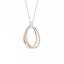 Colgante plata bicolor LineArgent doble círculo con circonitas